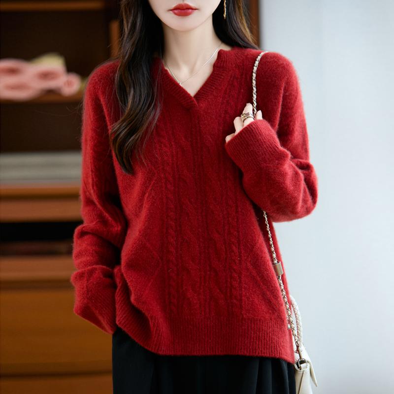 Женский кашемировый свитер Qinghe кашемир 30% кашемир 70% шерсть осенне-зимний пуловер теплый и модный