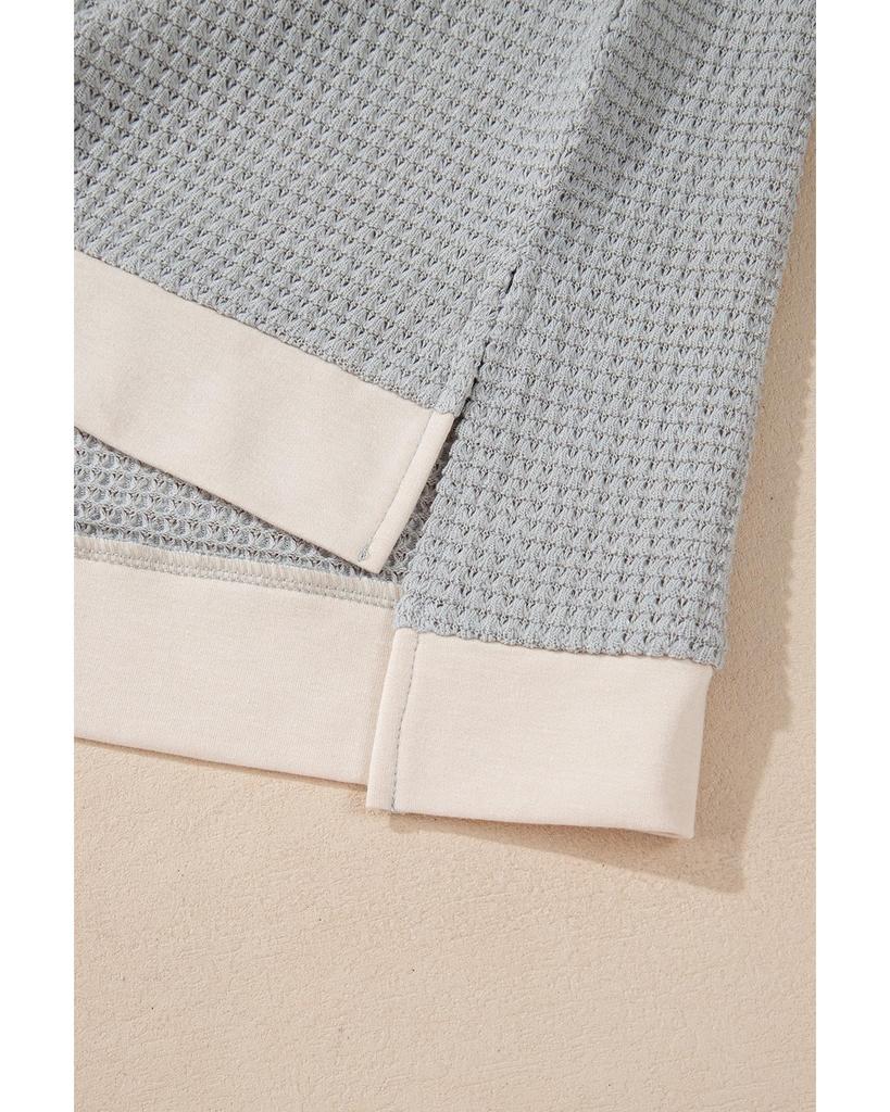 Azura Exchange Текстурированный топ-хенли цвета хаки с цветными блоками и воротником