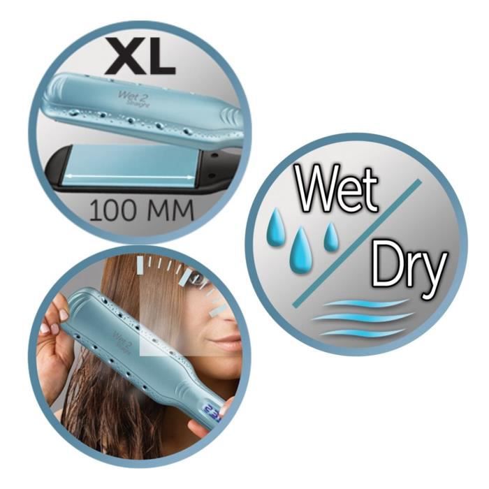 Straightener - REMINGTON - Wet2Straight S7350 - Wide Plates - Argan Oil and Vitamin E Care