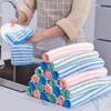 Thickened Coral Fleece Cloth Wave Striped Cleaning Cloth Home Kitchen Cleaning Supplies Absorbent Cloths Dishwashing Cloths