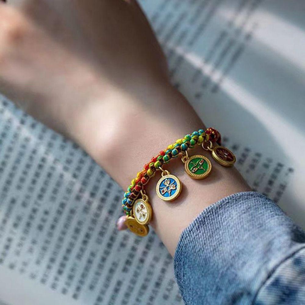 Bohemian Woven Hand Rope Retro Chinese Style Bracelet Ancient Style Ethnic Style Bracelet  Couple