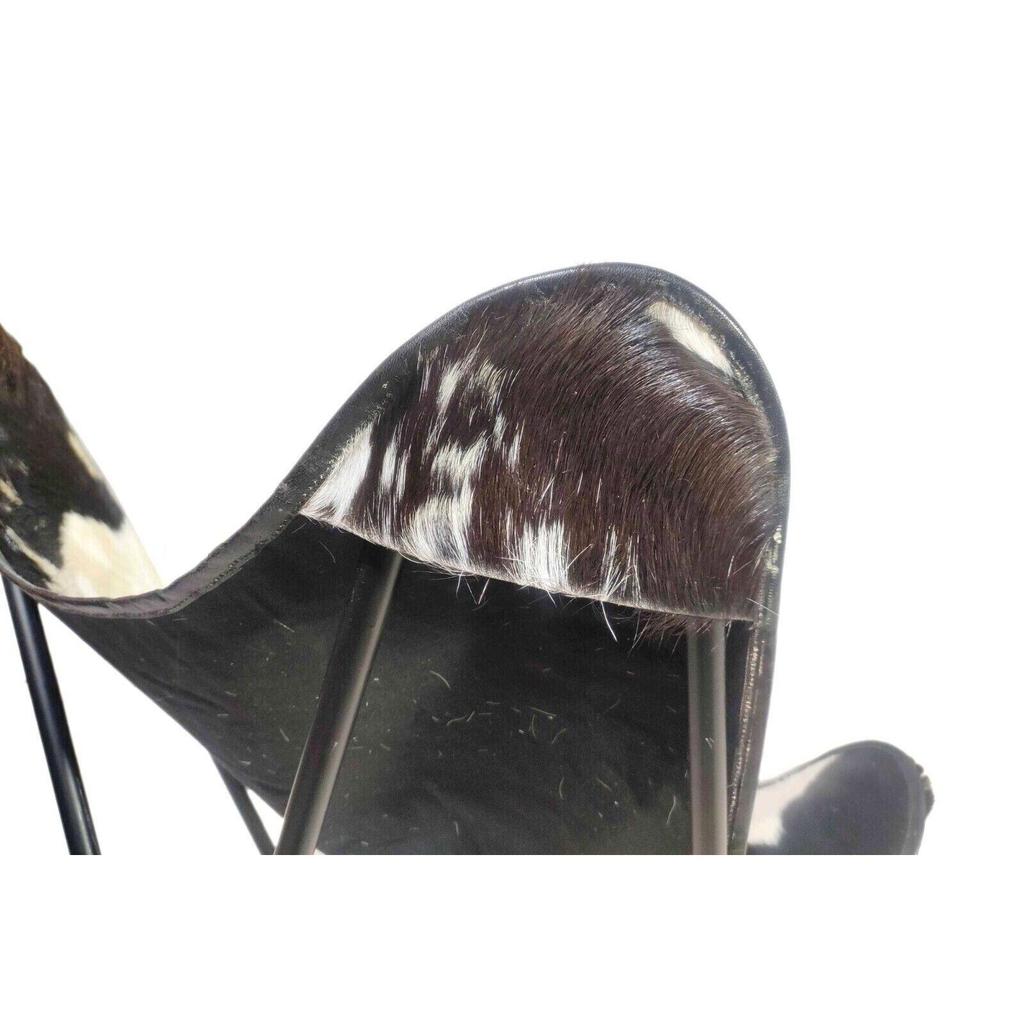 Кресло - Черно-белое кожаное кресло для отдыха – Кожаное кресло-бабочка