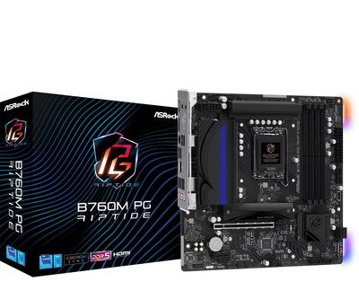 Материнская плата ASRock B760M PG Riptide совместима с процессорами Intel 12-го и 13-го поколений, чипсет B760, материнская плата DDR5 Micro ATX, авторизованный дистрибьютор
