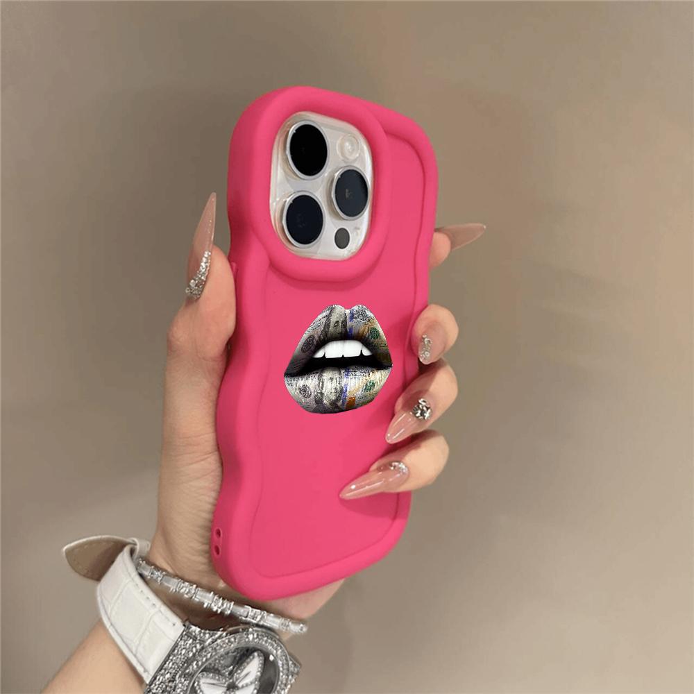 LZ18 Lips Kiss Wave силиконовые чехлы для телефонов Samsung A15 S23 FE S24 Ultra A34 A54 A14 A55 Motorola G32 OnePlus мягкий чехол