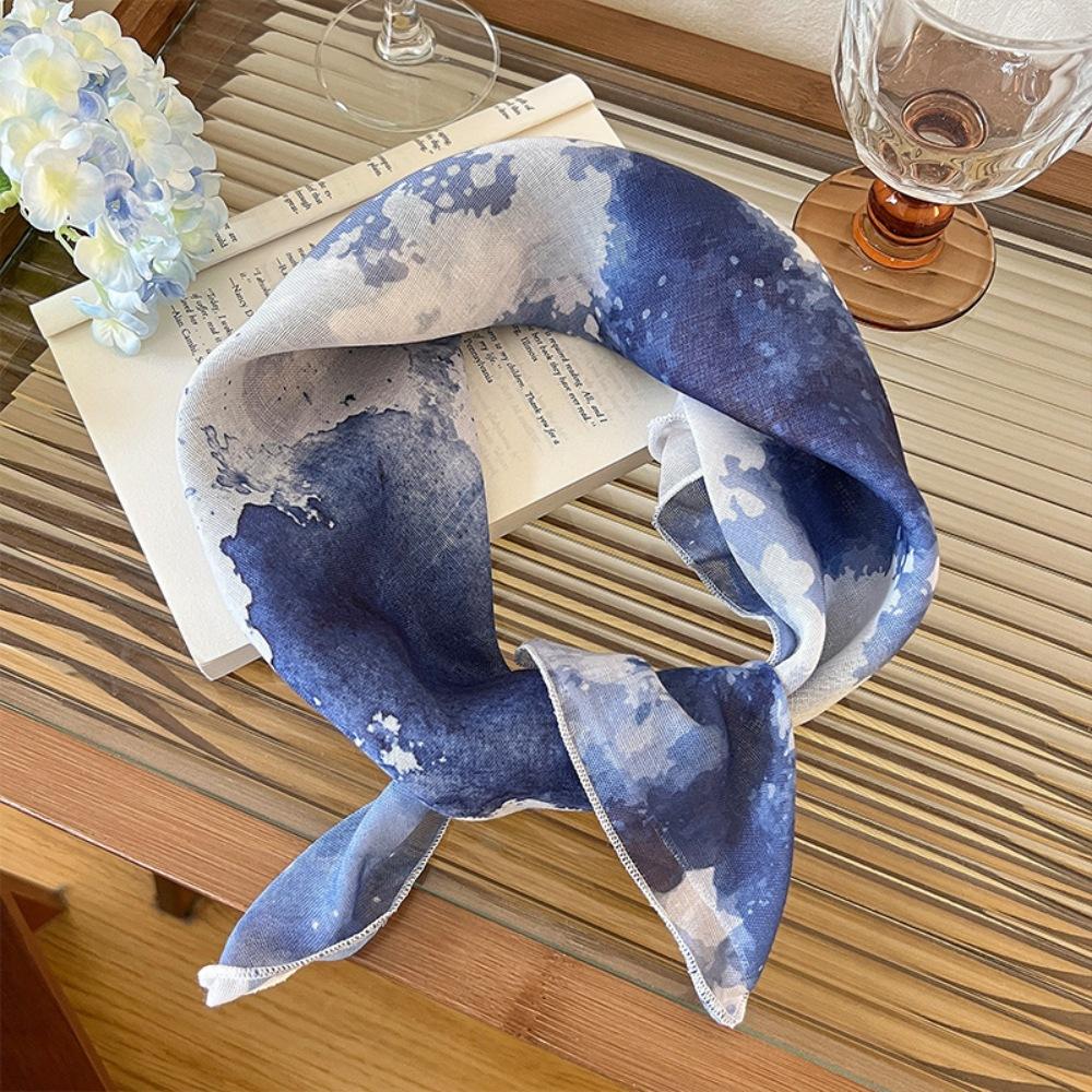 Французская ретро цветочная кружевная повязка на голову женская милая шелковый платок приморская сумка головной треугольный платок литературный фото-шарф