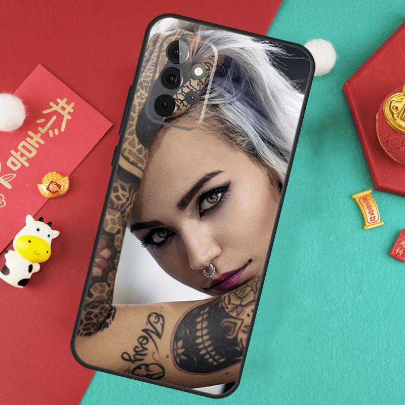 Sexy Tattoo Girl Case For Samsung Galaxy A16 A17 A54 A34 A14 A15 A35 A55 A52 A12 A32 A13 A33 A53 A26 A36 A56