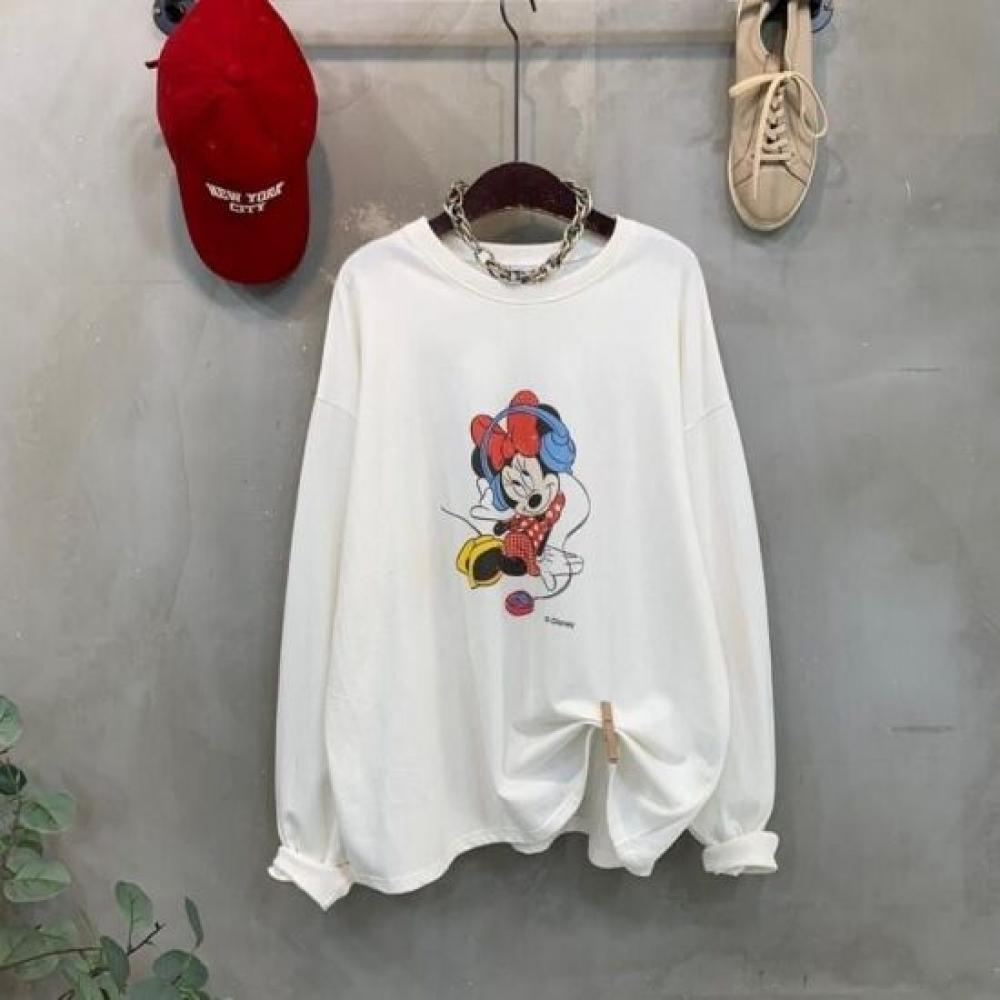 C S In The Room mInnie mouSe vIntage prIntIng Long Sleeve SweatShirt 3 Color