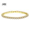 Sophisticated Wrist Ornament Faux Crystal Bracelet for Women, Silver/Golden Rhinestone Bangle Bracelet, Sparkling Adjustable Alloy Jewelry Plated