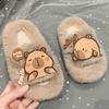Animal Capibara Plush  Slippers Kawaii Winter Home Shoes Children Warm Capybara Slippers  Girls