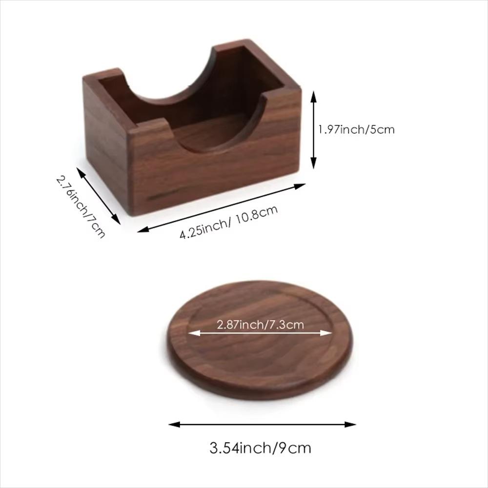 6pcs/set Round Teacup Mat Japanese Style Insulated Placemat Teaware Wood Coaster Gift