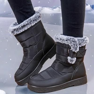 2024 непромокаемые зимние ботинки для женщин, новые длинные плюшевые зимние ботинки из искусственного меха, женские ботильоны на платформе, теплая хлопковая парная обувь