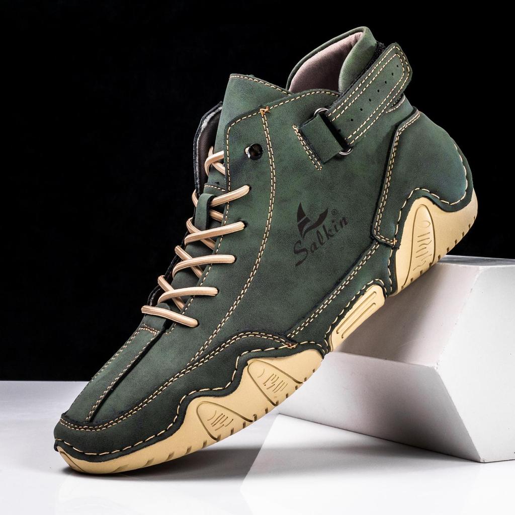 Обувь из спилка ручной работы, мужские лоферы, удобные ботильоны для мужчин, повседневная обувь, мокасины, мужская обувь на плоской подошве