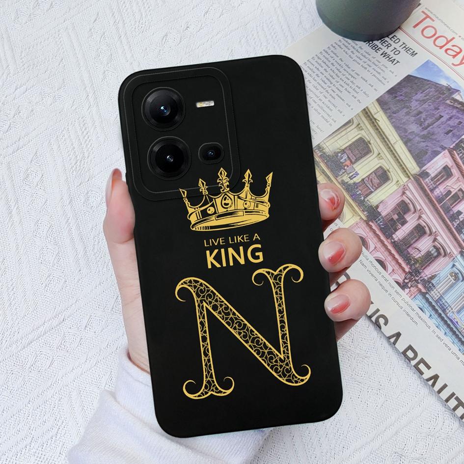 Для Vivo V19 V19 Neo V27 Pro V25E V20 V21E V23E V20SE Противоударный чехол Роскошные буквы Корона Квадратный мягкий жидкий силикон для бампера Vivo