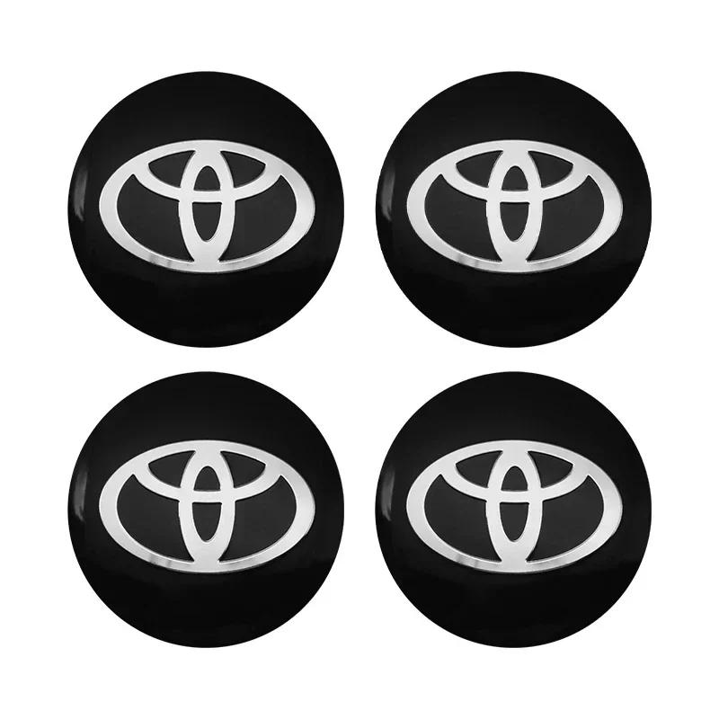 4pcs 56mm Car Styling Wheel Center Hub Caps Stickers Badge Emblem Decoration Decal For Toyota Corolla Auris CHR Yaris Rav4 Hilux