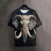 Мужские футболки летние топы с рисунком животных слонов 3D-принт футболки женские уличные модные футболки больших размеров мужская одежда топы