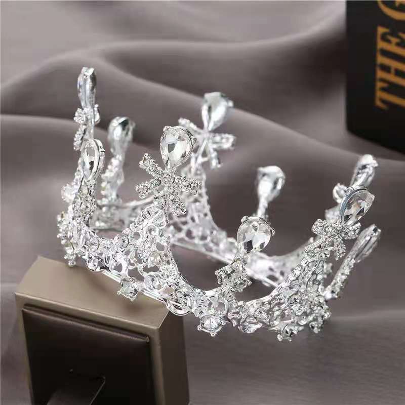 Bridal Crown Internet Celebrity Friends Friends Girlfriends Gift Round Crown 18-Year-Old Adult Gift Headgear Rhinestone Crystal Crown