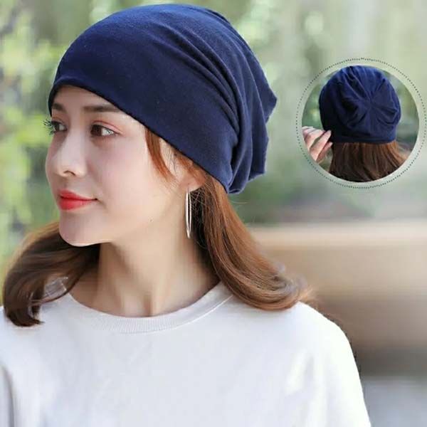 WTEMPO Solid Color Soft Nightcap Women Thin Slouchy Beanie Casual Cotton Maternity Hats Fashion Unisex Slouch Hip-pop Beanie