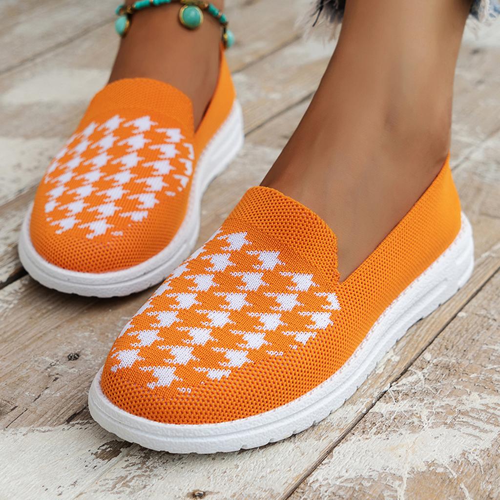 2024 Mesh Breathable Women's Flats Stretch Knitted Loafers Shallow Moccasin Flats Shoes Women Sneakers Cozy Slip On Female Shoes