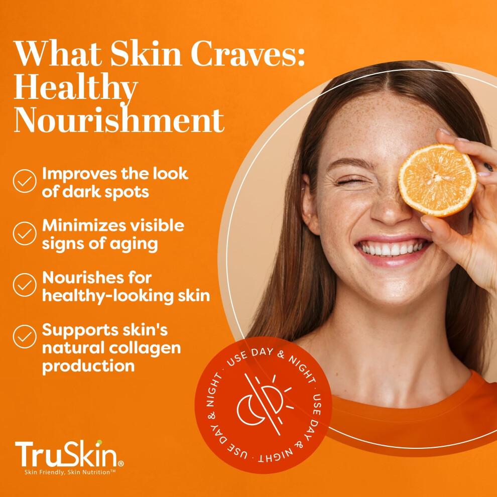 TruSkin Vitamin C Serum for Face ? Anti Aging Face Serum with Vitamin C, Hyaluronic Acid, Vitamin E ? Brightening Serum for Dark Spots, Even Skin