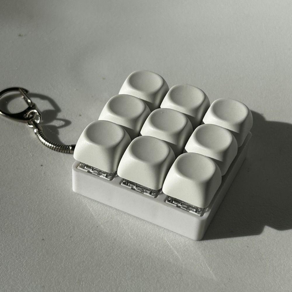DIY Keyboard Fidget Toy 4/9Keys Button Finger Clicker Toys Finger Fidget Clicker Keychain Adult