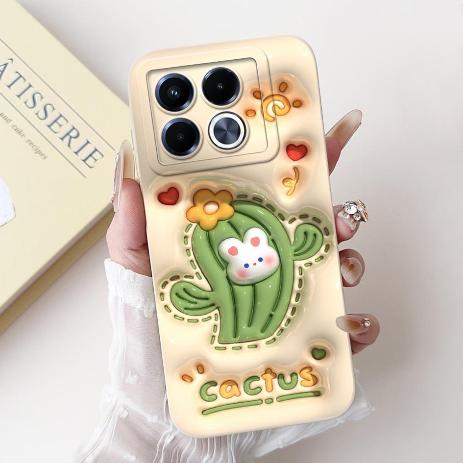 For Infinix Note 40 5G Case Cartoon Rabbit Flower Anti Slip Bumper Soft Silicone Cover For Infinix Note40 X6852 X6851 Phone Case