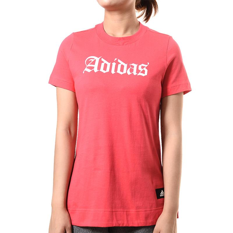Adidas T Shirts Women's Red Crew Neck Moderate EI6172