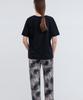RE RHEE Logo Embroidered Unbalanced Cut T Shirts Bk