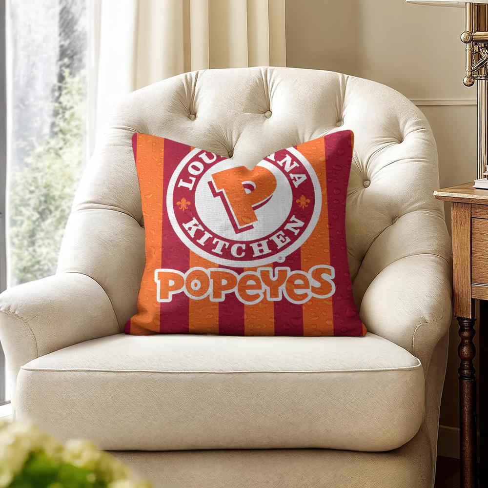 Fried Chicken PPopeyeS Cushion Cover Natural Linen Organic Fabric DoubleSided Printing Couch Pillow Covers Home Decor