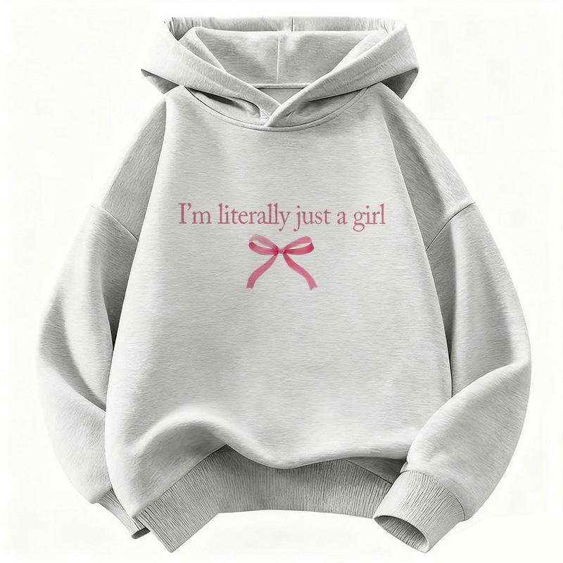 Худи с принтом букв '90s I Am Literally Just A Girl' Y2k Детская толстовка Повседневная для девочек