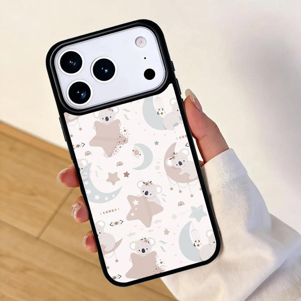 Cute Koala Pattern Mobile Phone Case for IPhone 17 AIR 16pro Max 15 14 13 12 11 Bumper Cover