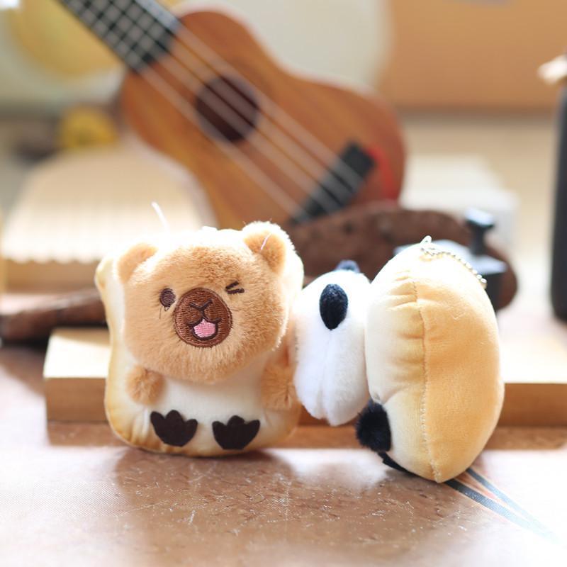 Cute Toast, Little Panda Pendant, Plush Toy Doll, Kapibala Doll, Bag, Hanging Ornament Doll