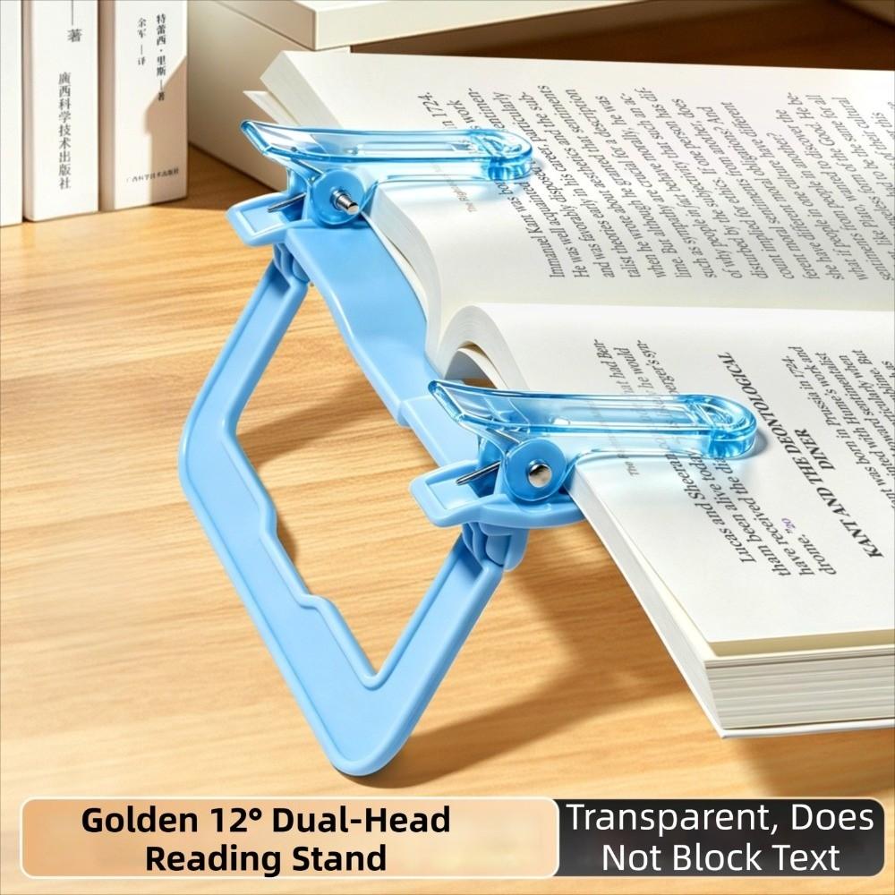 Stationery Dual-Head Clip Non-slip Adjustable Fixed Clip Book Page Holder for Hands-Free Use