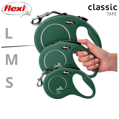 Flexi Classic Лента Маленькая (До 15 кг), 5 м, Оливково-зеленый [Поводок для собаки]