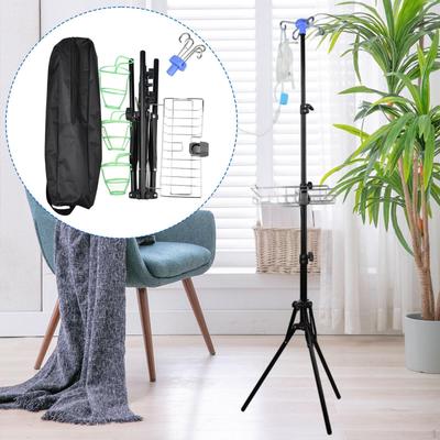 Регулируемая стойка для капельниц, держатель для пакетов с раствором, держатель для питательной трубки, складная для кровати, ухода, путешествий