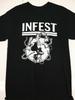 Infest - панк - панк-одежда Черная футболка с коротким рукавом Размеры от S до 234XL Футболка FA452 Унисекс Футболка