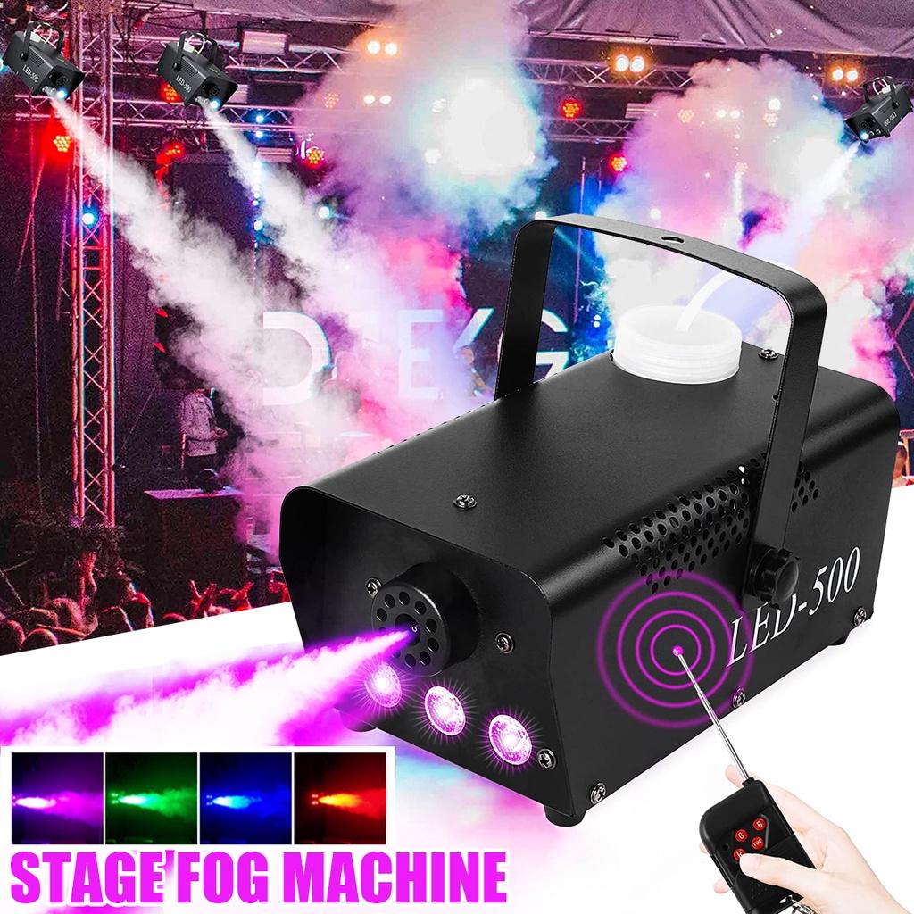 Fog/Smoke Machine W/ Remote RGB LED DJ Thrower DJ Party Family Ball Leisure Parties Light 500W Smoke Thrower