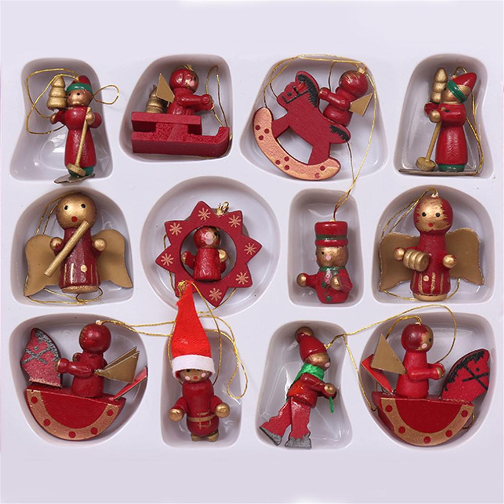 Рождественские украшения Висячие украшения Деревянные для рождественского декора Лошадь Барабан Игрушки