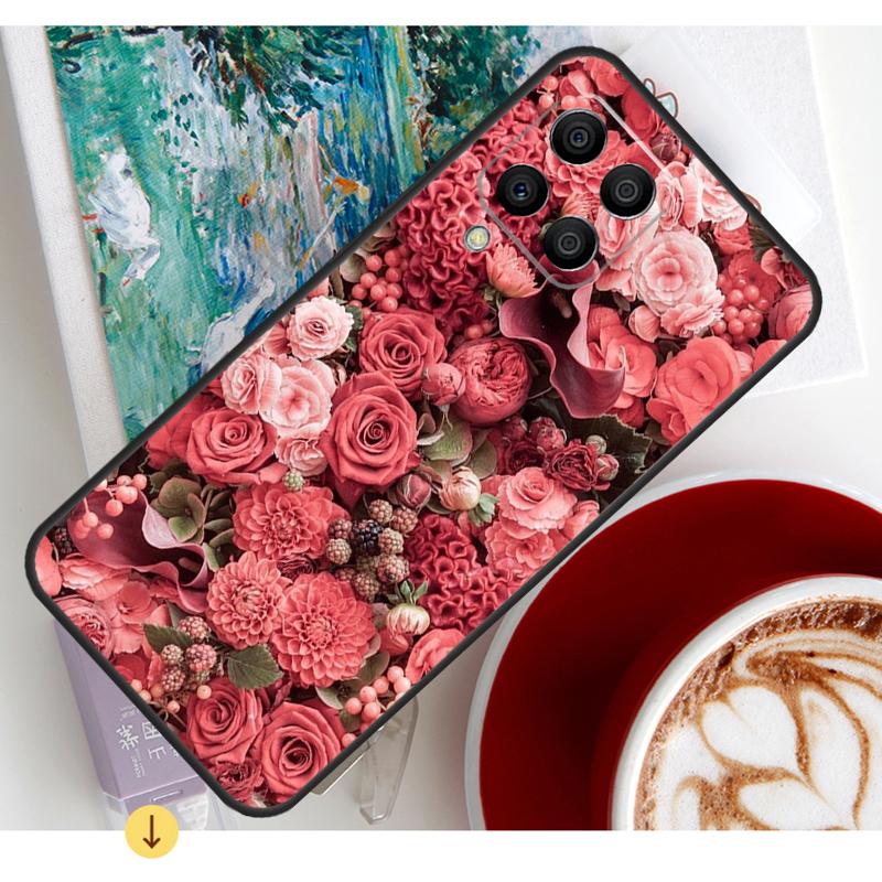 Flower Red Rose Case For Samsung Galaxy M13 M16 M11 M21 M31 M20 M23 M54 M14 M34 M52 M32 M12 M36 M56 M15 M55