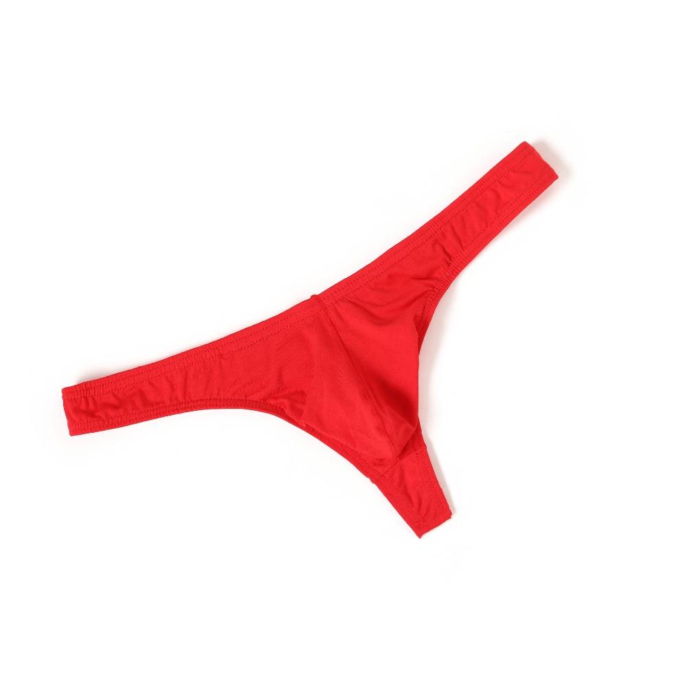 Creative Transparent Ice Silk Thongs Large Size Briefs T Back Panties Ultra-thin Low Waist Mesh Underpants Male