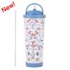New 830ml Large-Capacity Thermos Cup with Convenient Handle, Dual-Use Drinking Cup, Large-Hole Printed Straw Cup