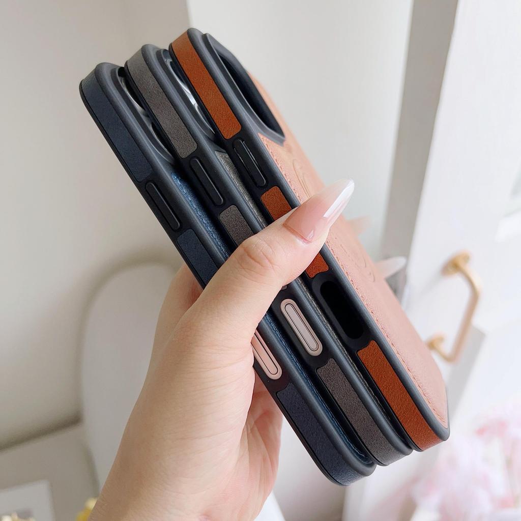 Роскошный чехол-бампер с магнитной застежкой из коровьей кожи для iPhone 17 Air 16 PM 15 Pro Max Samsung S25 S24 S23 Ultra Google Pixel 10 Противоударный защитный чехол