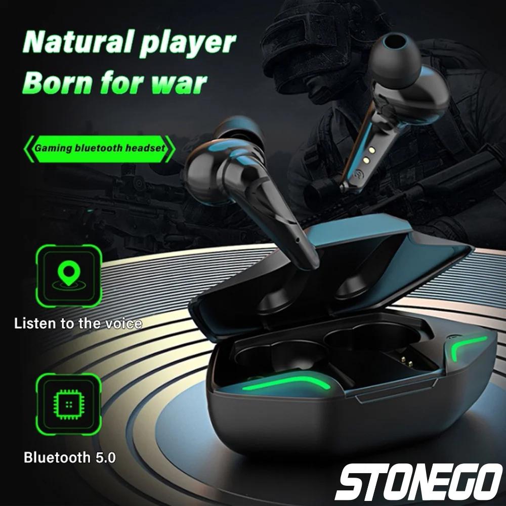 STONEGO Bluetooth 5.0 Wireless Gaming Headphones Earbuds Dual Mode Noise Cancelling Waterproof Earphones for E-Sports Music