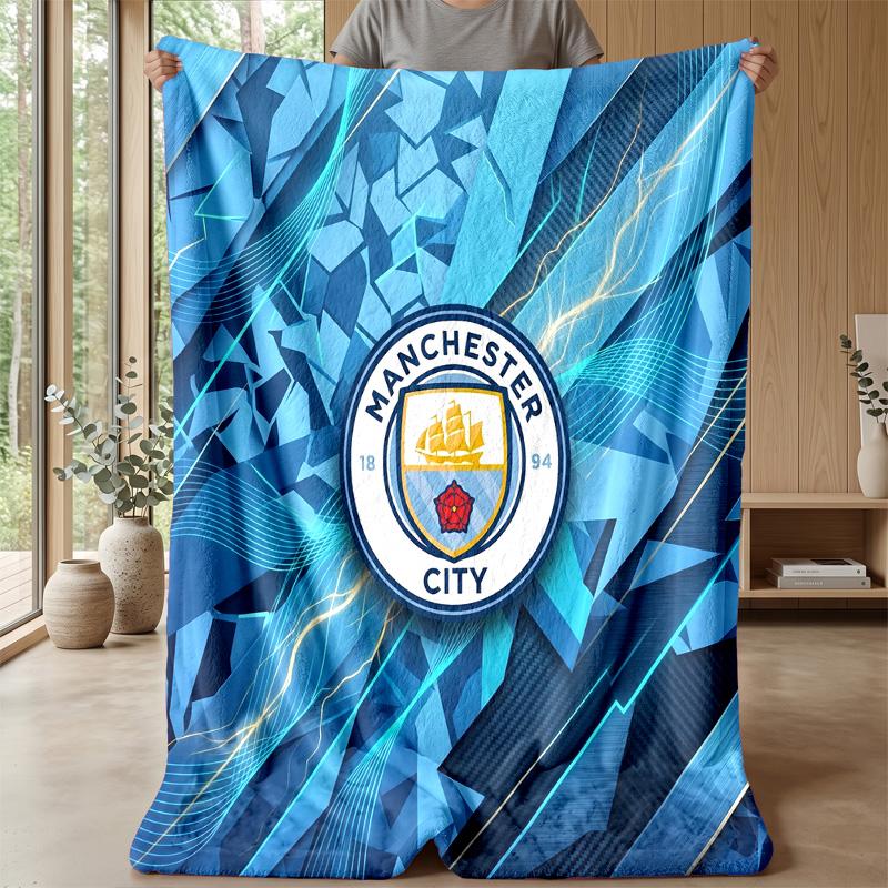 Manchester City Theme blanket Soft Flannel Blanket Plush Throw Blanket Cozy Sofa Bed Blanket for Home Decor