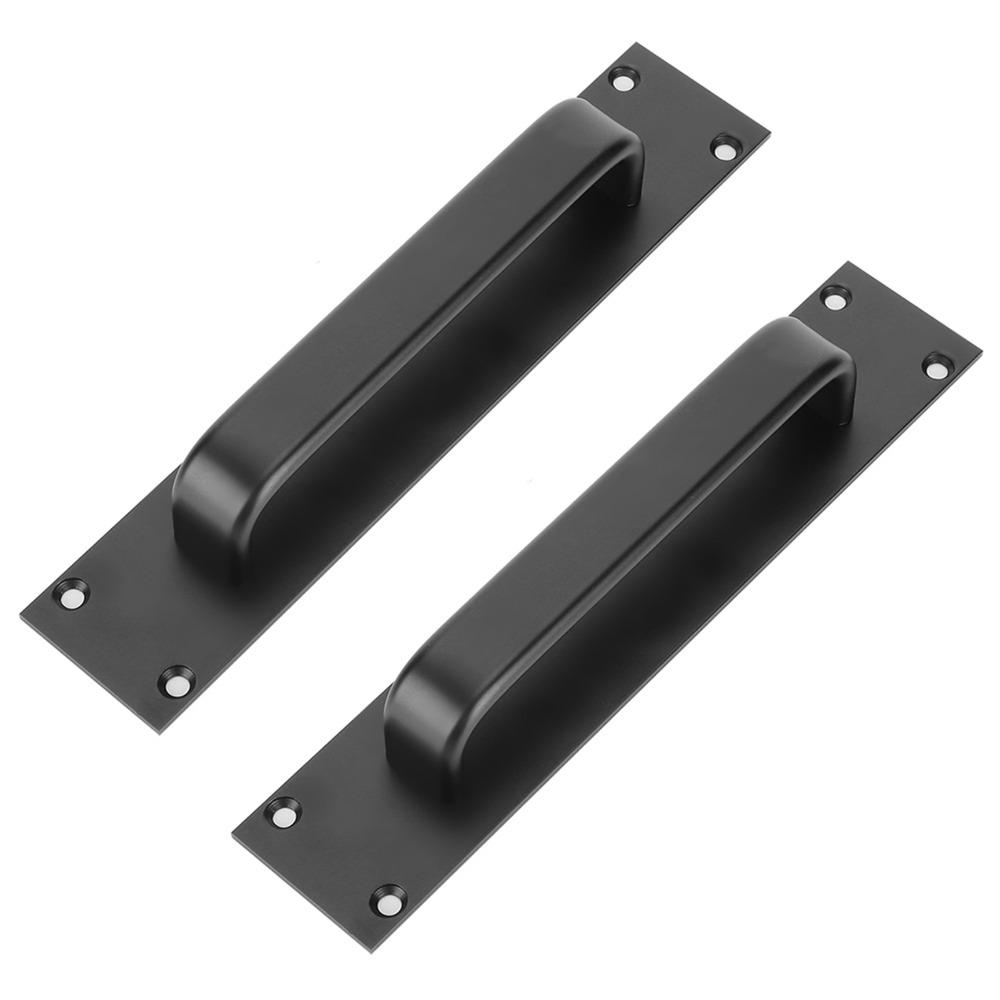 2 Pack Aluminum Alloy Door Pull Handle Black Barn Door Handles Sliding Door Handle Kitchen Cabinet