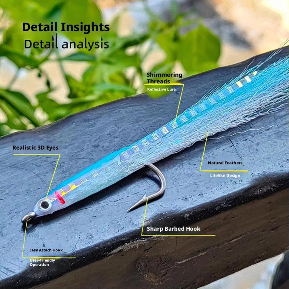 Realistic Fish Eye Surf Candy Fly Lure Stainless Hooks Sea Trout Fly Saltwater Fishing