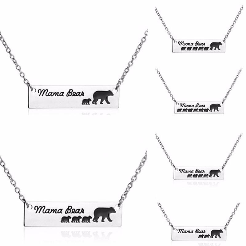 Милое семейное ожерелье с мишкой для мамы и ребенка, ожерелье-бар, подарок на день матери, сладкий подарок для мамы