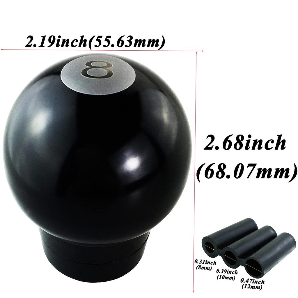 Abfer Shift Handle Billiard Shape Car Gearstick Lever Shifter Knob for Auto Manual Vehicle Universal Car Accessories Interior (Black)