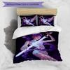 KPOP Hunter 3pcs Bedding Set Duvet Cover Closure Includes 1 Duvet Cover & 2 Pillowcases for All Seasons Bedroom Home Dorm Decor