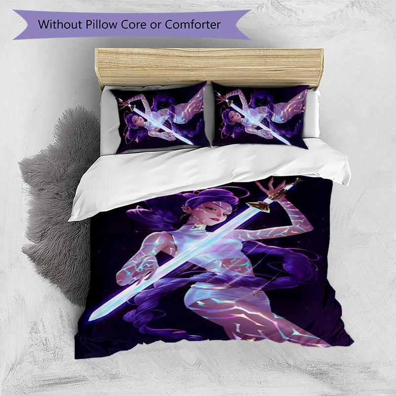 KPOP Hunter 3pcs Bedding Set Duvet Cover Closure Includes 1 Duvet Cover & 2 Pillowcases for All Seasons Bedroom Home Dorm Decor