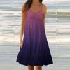 Женские летние модные свободные повседневные пляжные платья-майки с градиентом